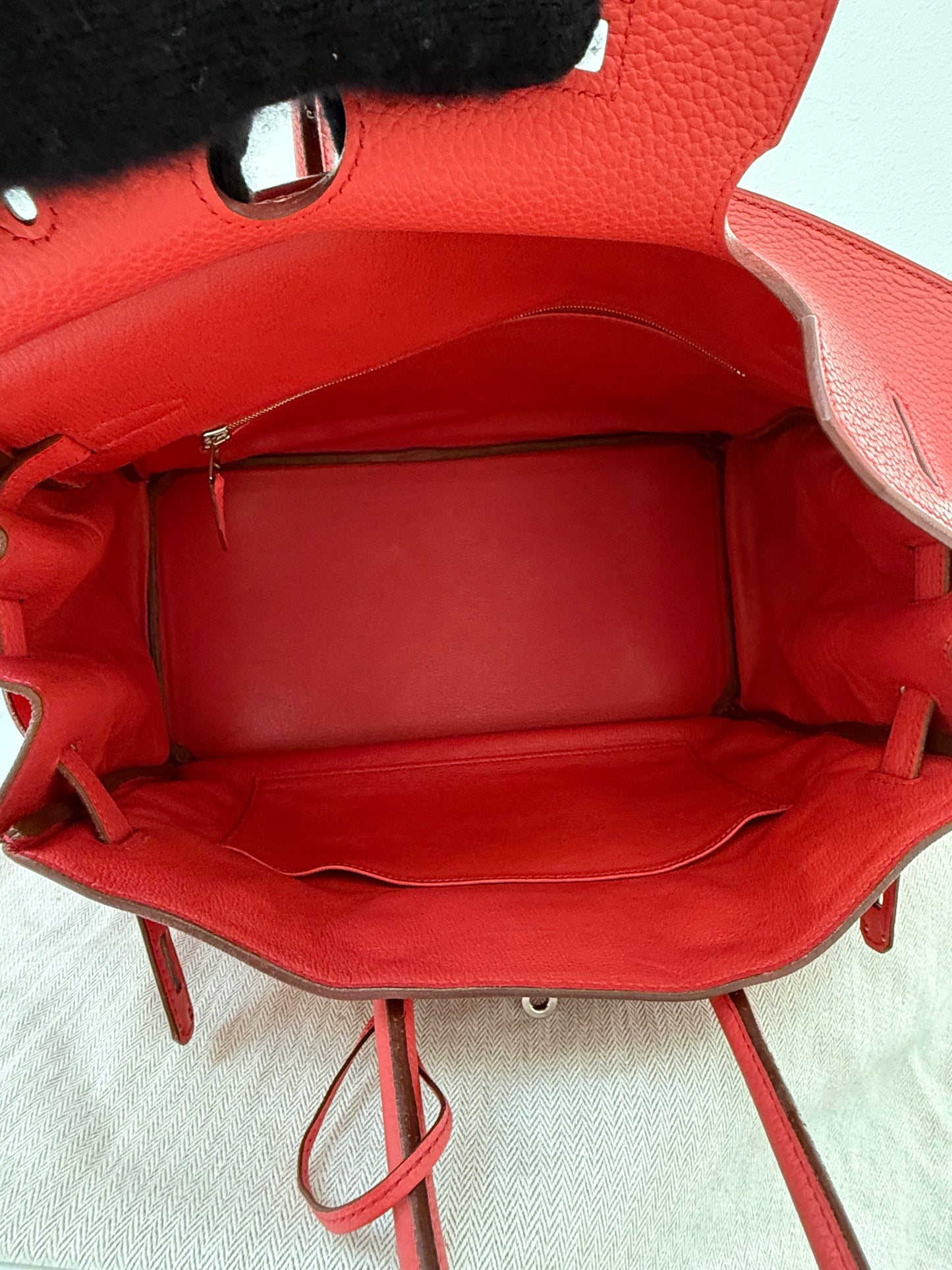 Authentic Hermes Birkin 35 Rouge Red Togo with Palladium Hardware