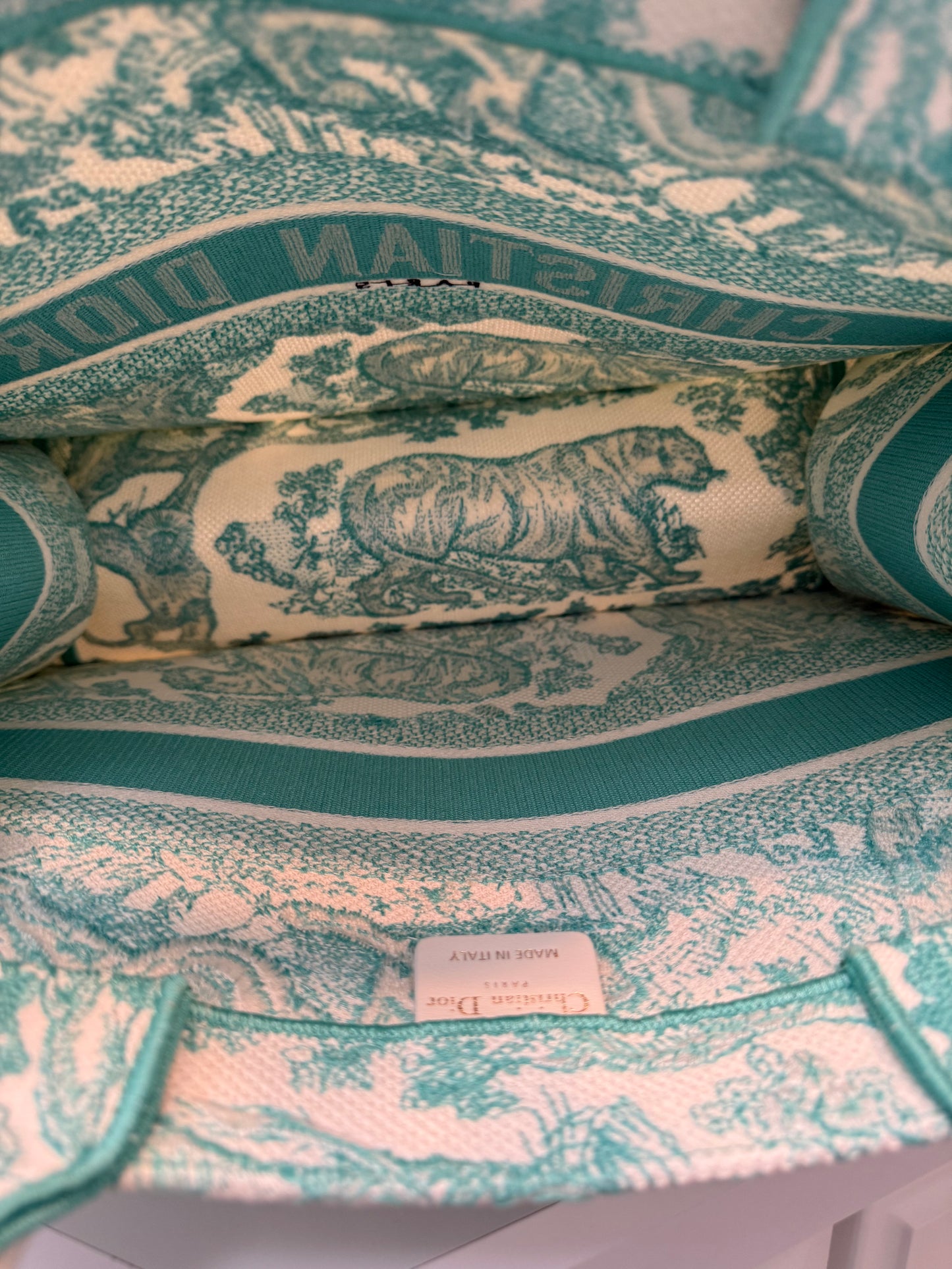 Christian Dior 2024 Medium Jade Green Dioriviera Book Tote Handbag