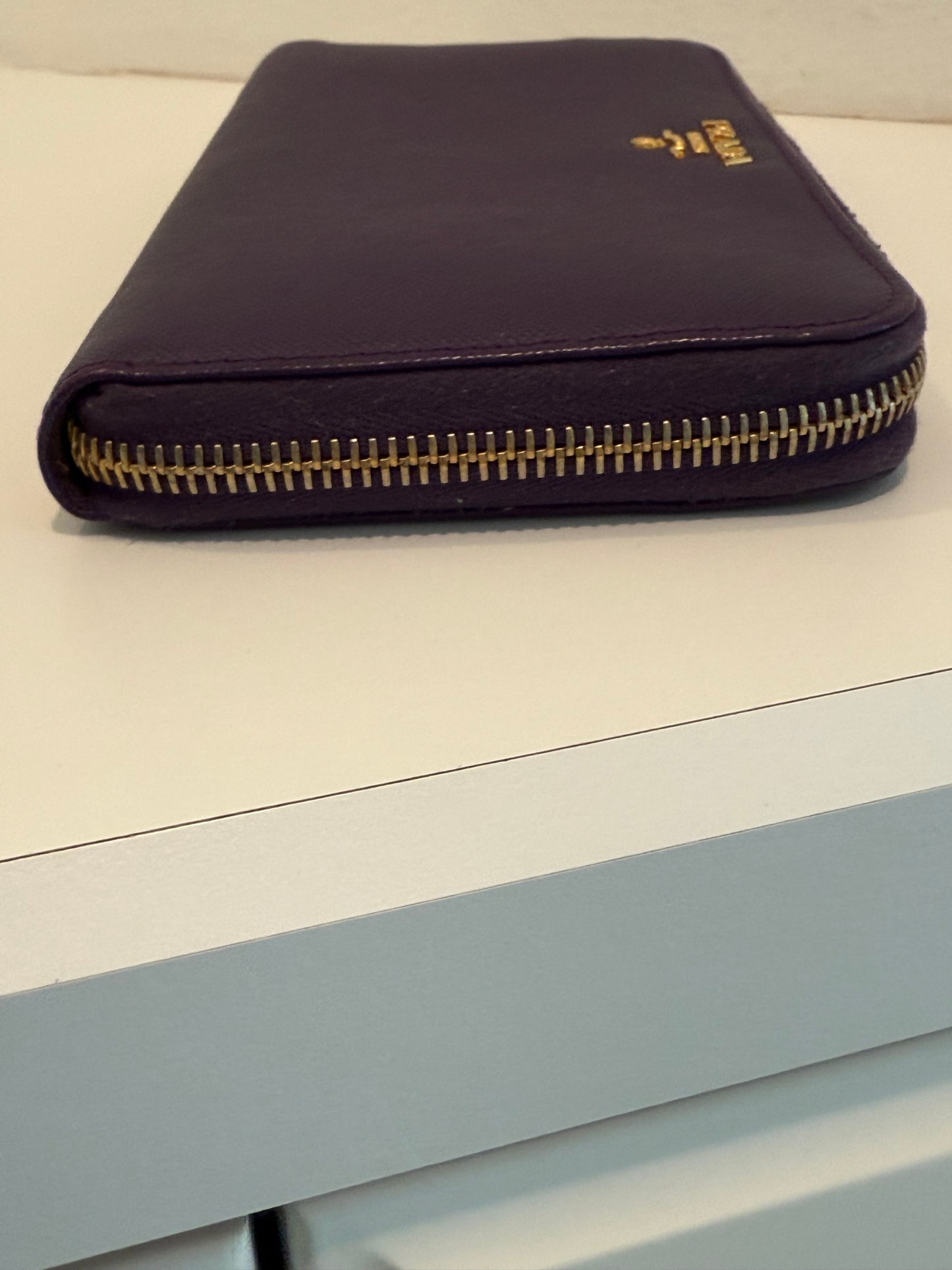 PRADA Long Zip Around Portafoglio Lampo Saffiano Leather Large Wallet