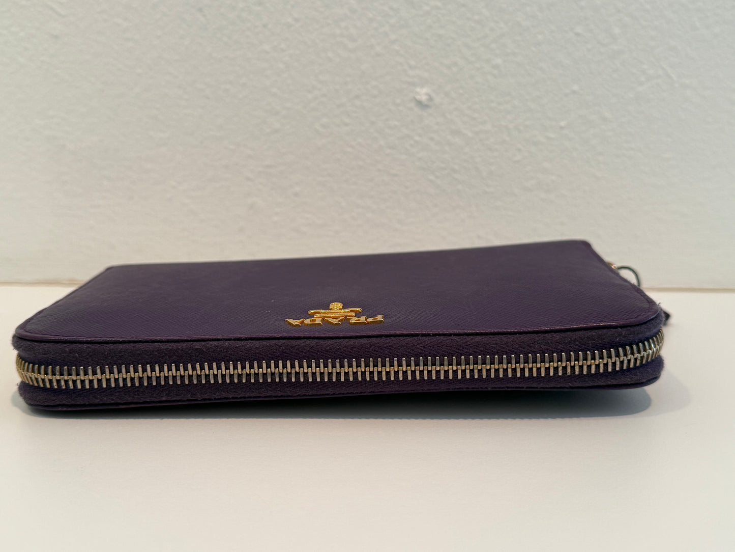PRADA Long Zip Around Portafoglio Lampo Saffiano Leather Large Wallet