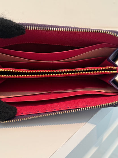 PRADA Long Zip Around Portafoglio Lampo Saffiano Leather Large Wallet