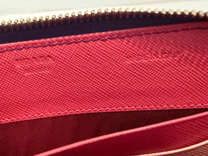 PRADA Long Zip Around Portafoglio Lampo Saffiano Leather Large Wallet