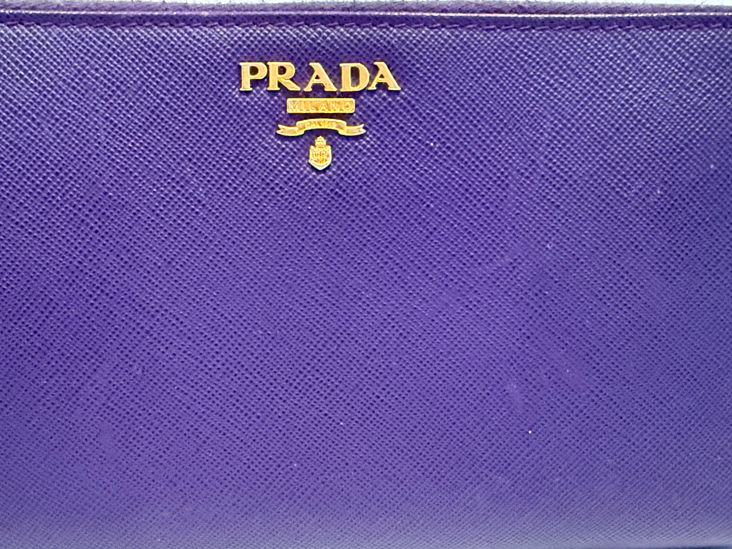 PRADA Long Zip Around Portafoglio Lampo Saffiano Leather Large Wallet