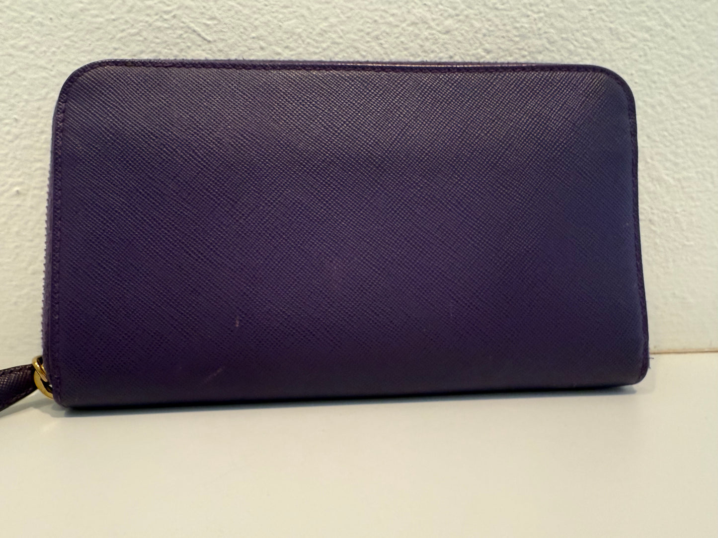 PRADA Long Zip Around Portafoglio Lampo Saffiano Leather Large Wallet