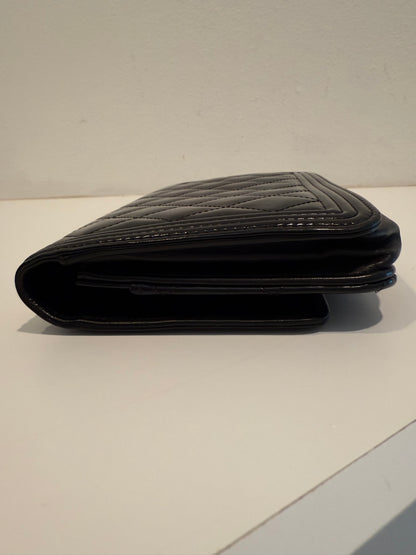 Chanel Le Boy Black Pearlescent Quilted Leather w Gold WOC Wallet on Chain Bag