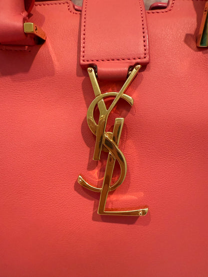 YSL Saint Laurent Pink Leather Cabas Satchel Shoulder Bag