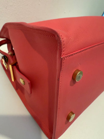 YSL Saint Laurent Pink Leather Cabas Satchel Shoulder Bag