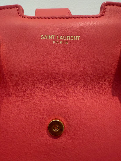 YSL Saint Laurent Pink Leather Cabas Satchel Shoulder Bag