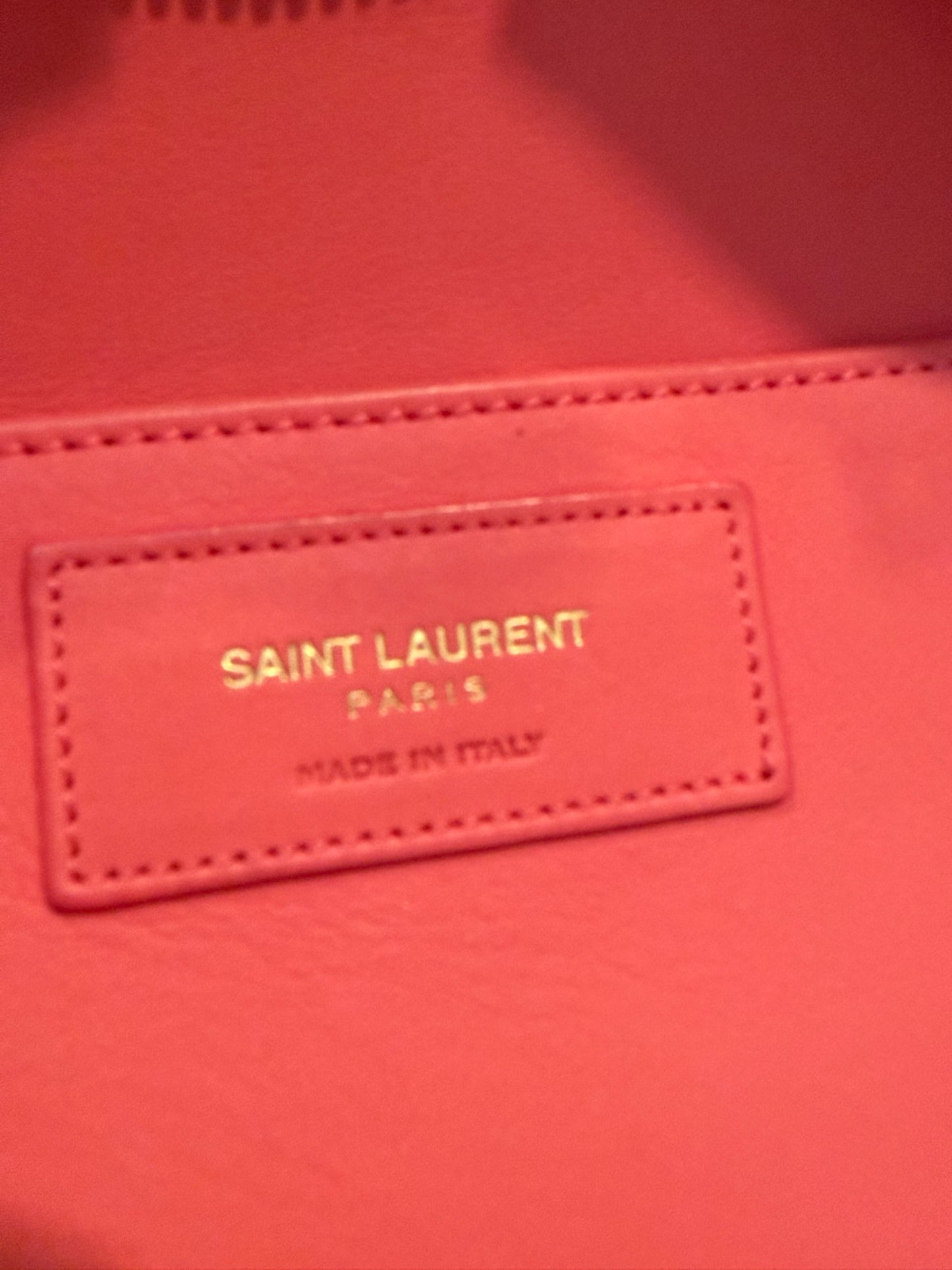 YSL Saint Laurent Pink Leather Cabas Satchel Shoulder Bag