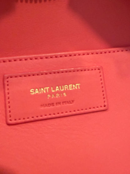 YSL Saint Laurent Pink Leather Cabas Satchel Shoulder Bag
