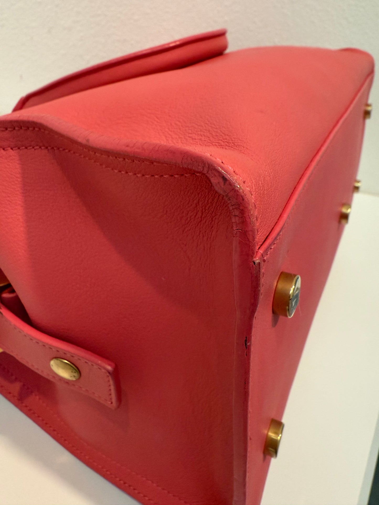 YSL Saint Laurent Pink Leather Cabas Satchel Shoulder Bag