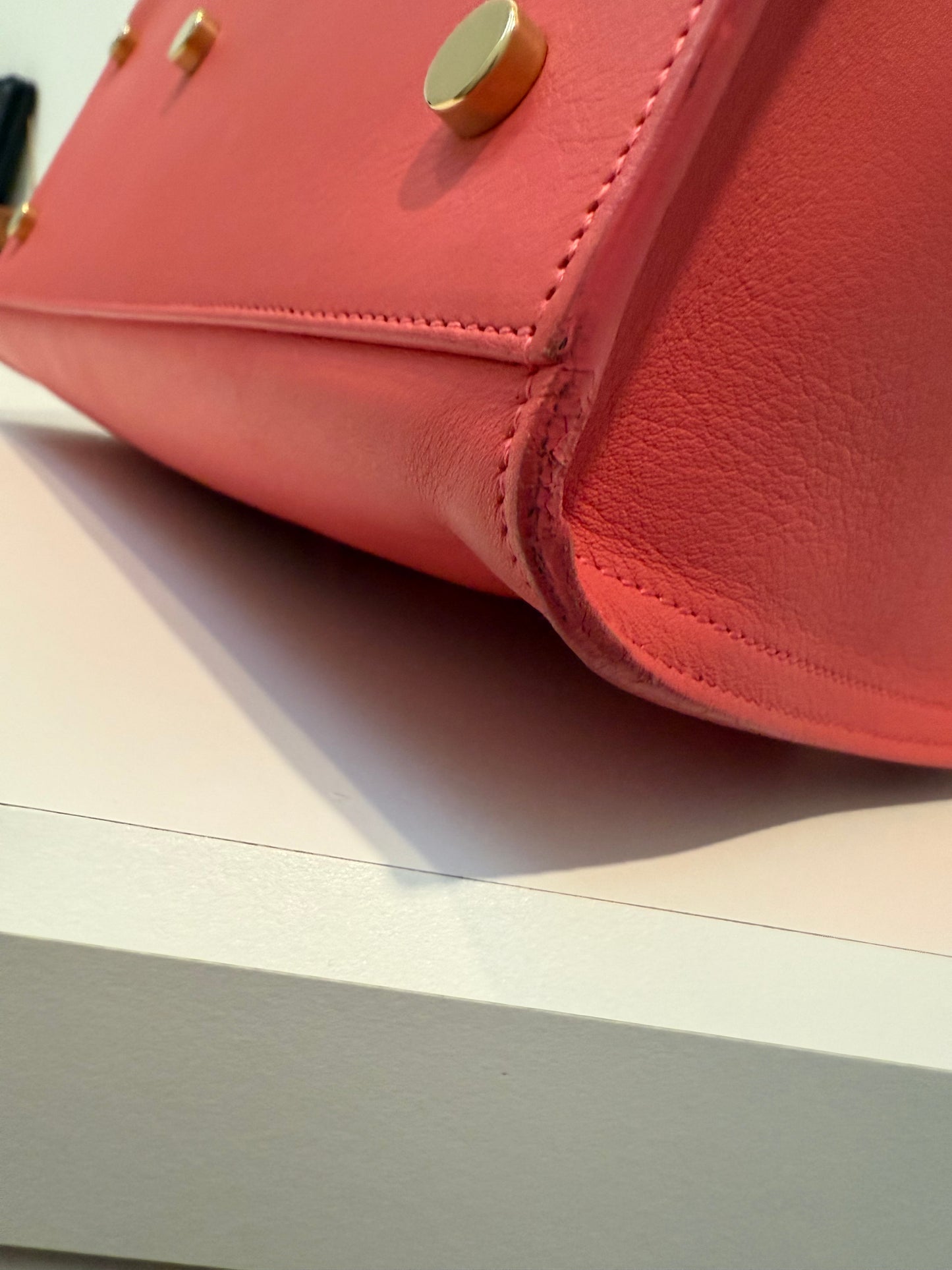 YSL Saint Laurent Pink Leather Cabas Satchel Shoulder Bag