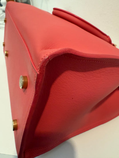 YSL Saint Laurent Pink Leather Cabas Satchel Shoulder Bag