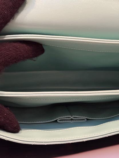 CHANEL Turquoise Lambskin Quilted Small Trendy CC Dual Handle Flap Bag