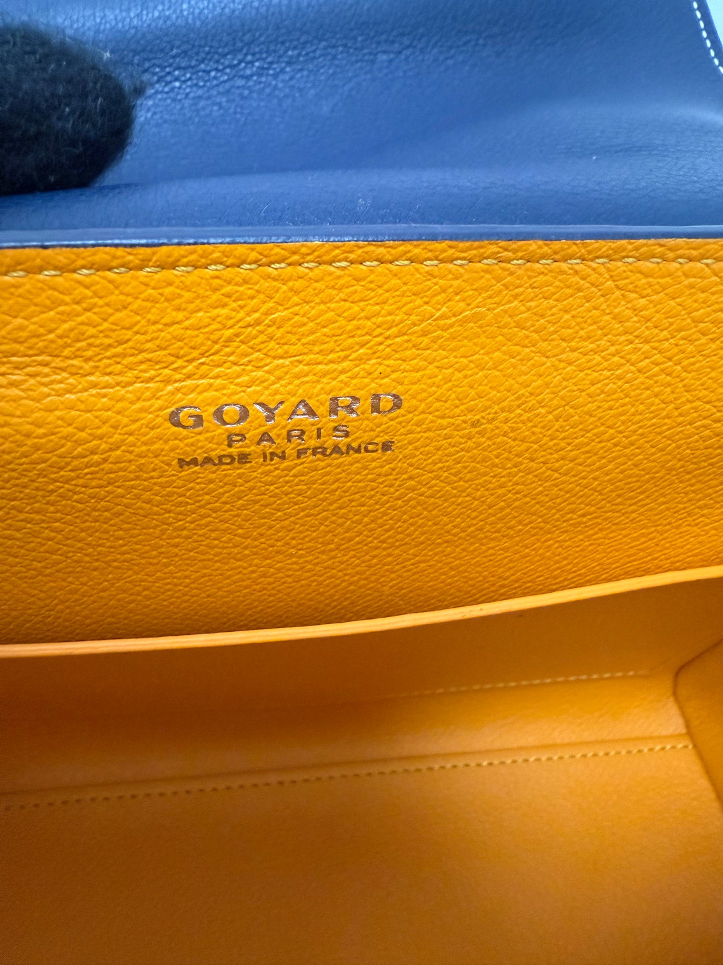 Goyard Saigon Souple Mini Bag Navy Blue Goyardine Palladium Top Handle Bag