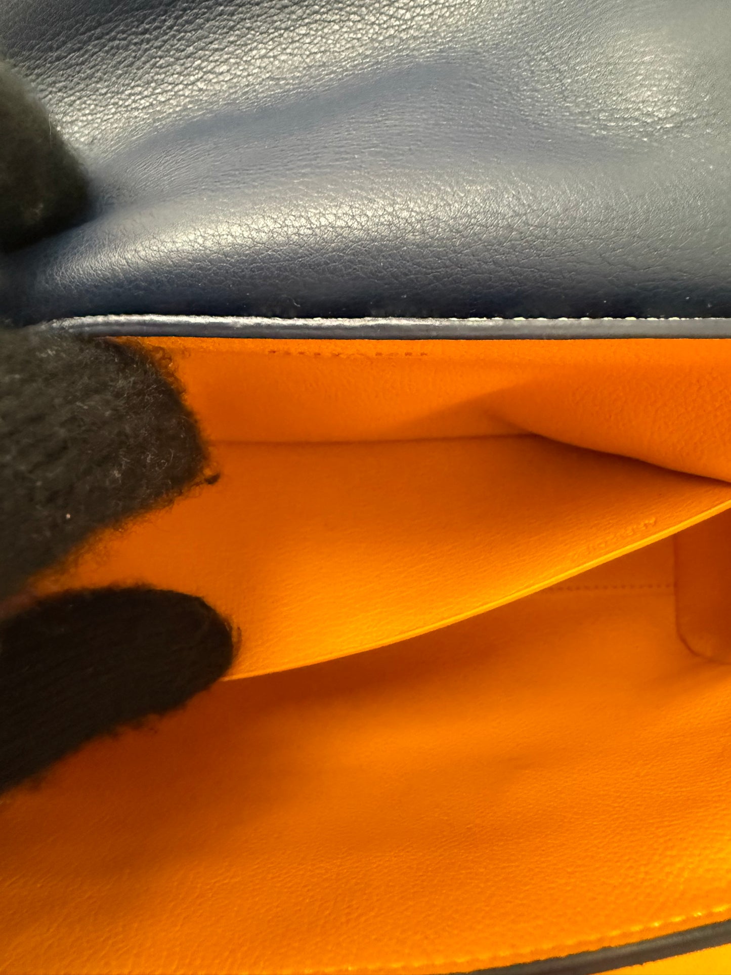 Goyard Saigon Souple Mini Bag Navy Blue Goyardine Palladium Top Handle Bag