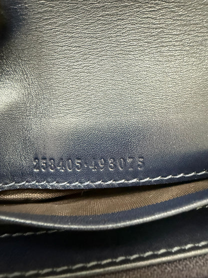 Gucci Navy Guccissima Patent Leather Long Continental Wallet