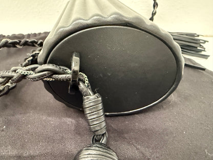 Saint Laurent Ribbed Plexiglass Lambskin Fringe Monogram Opium Box Bag