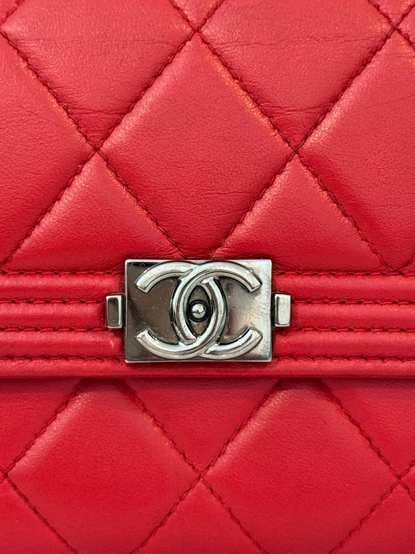 Chanel CC Quilted Pink BIFOLD Leather Long Flap Boy Wallet