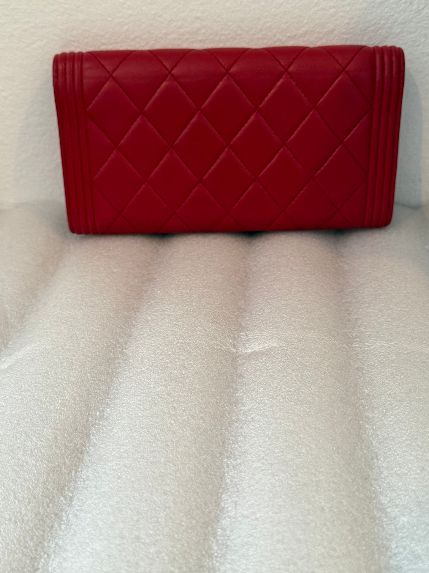 Chanel CC Quilted Pink BIFOLD Leather Long Flap Boy Wallet