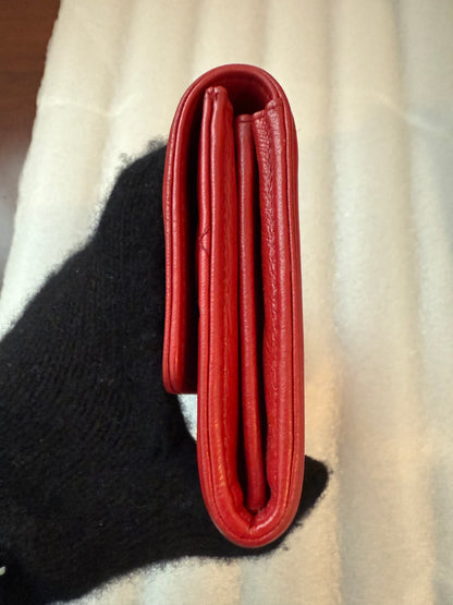 Chanel CC Quilted Pink BIFOLD Leather Long Flap Boy Wallet