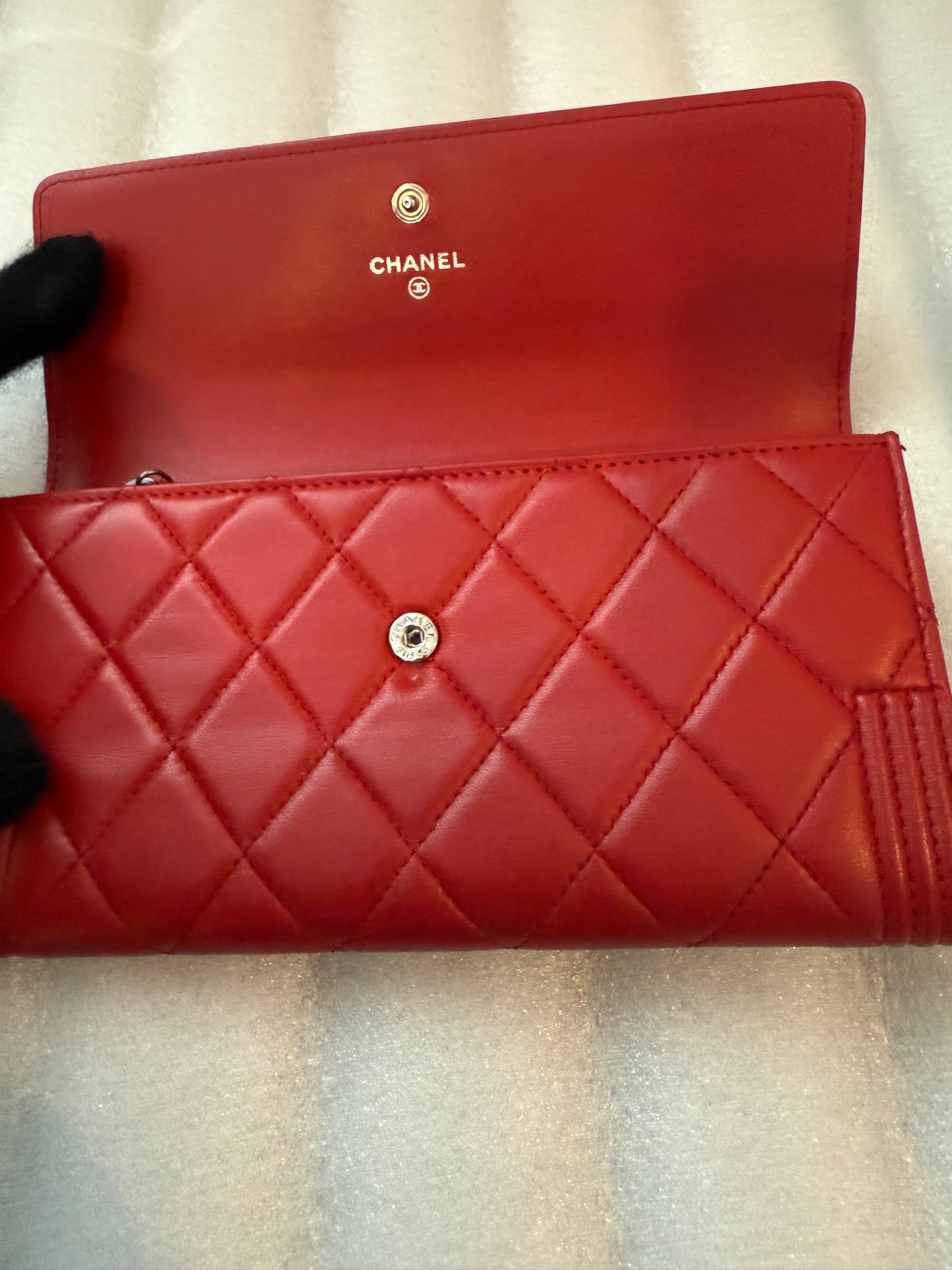 Chanel CC Quilted Pink BIFOLD Leather Long Flap Boy Wallet