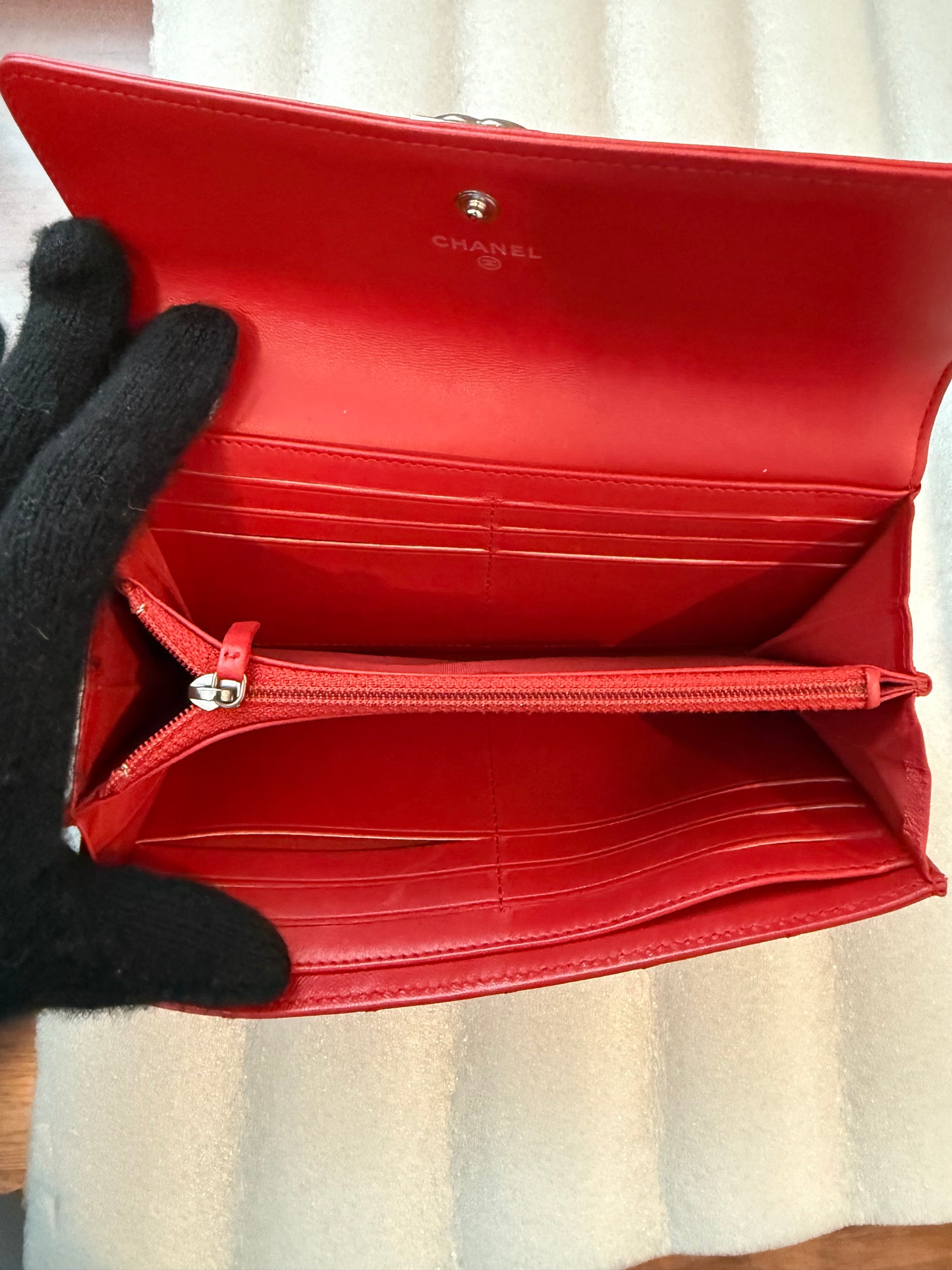 Chanel CC Quilted Pink BIFOLD Leather Long Flap Boy Wallet