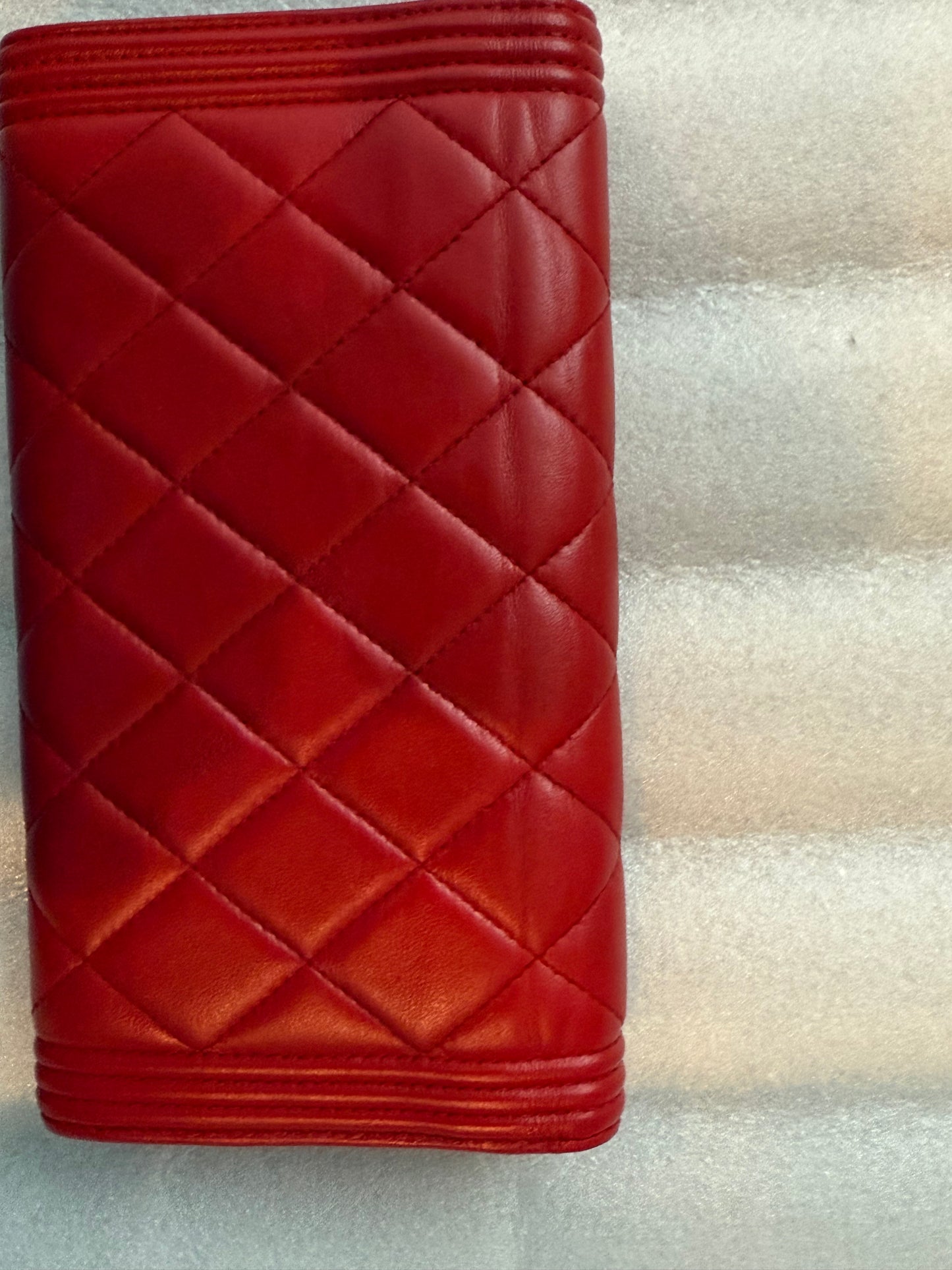Chanel CC Quilted Pink BIFOLD Leather Long Flap Boy Wallet