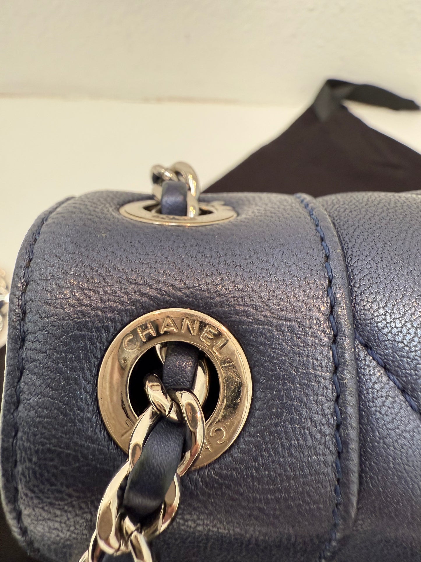 CHANEL Quilted Small Dark Navy Mademoiselle Double Flap Bag