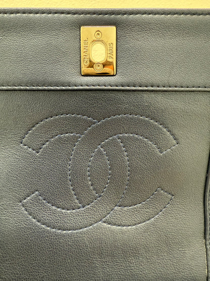 CHANEL Quilted Small Dark Navy Mademoiselle Double Flap Bag