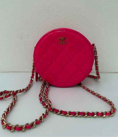 Chanel Miss Coco Round Clutch with Chain CC Pink Caviar Mini Crossbody Bag