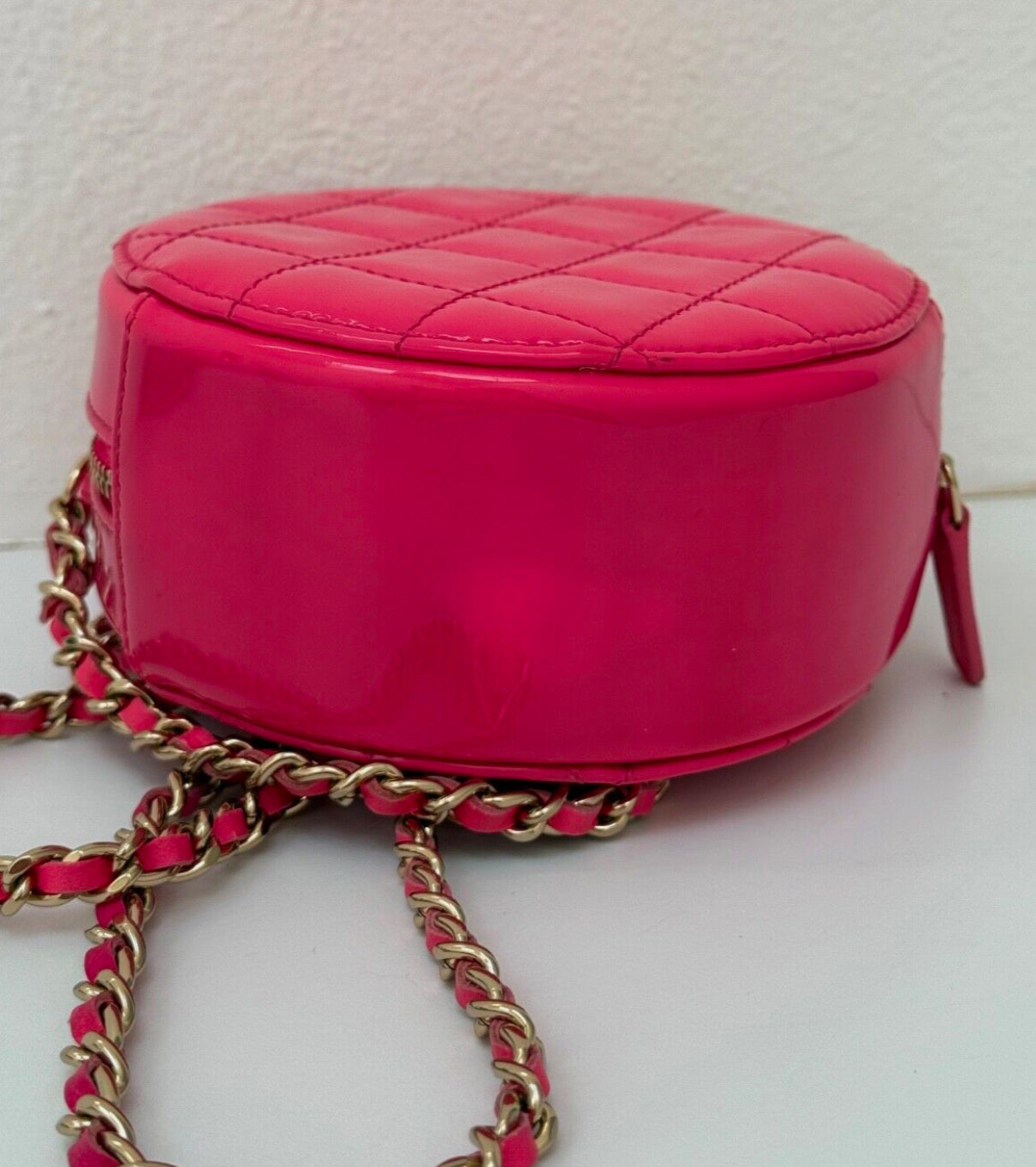 Chanel Miss Coco Round Clutch with Chain CC Pink Caviar Mini Crossbody Bag