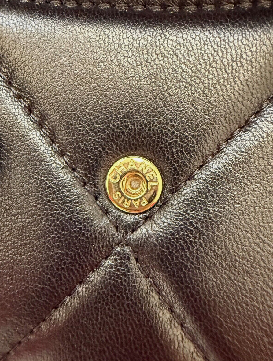 Chanel Black Quilted Mini Chanel 19 Flap Bag Gold/Silver Hardware