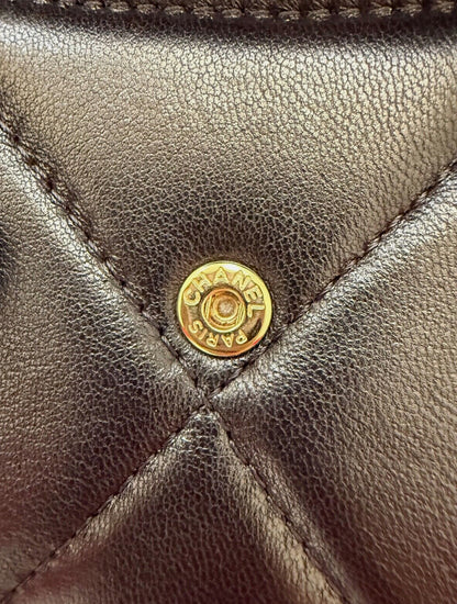 Chanel Black Quilted Mini Chanel 19 Flap Bag Gold/Silver Hardware