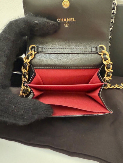 Chanel Black Quilted Mini Chanel 19 Flap Bag Gold/Silver Hardware