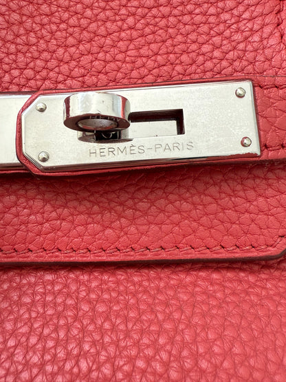Authentic Hermes Birkin 35 Rouge Red Togo with Palladium Hardware