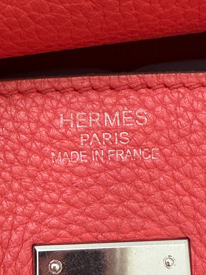 Authentic Hermes Birkin 35 Rouge Red Togo with Palladium Hardware