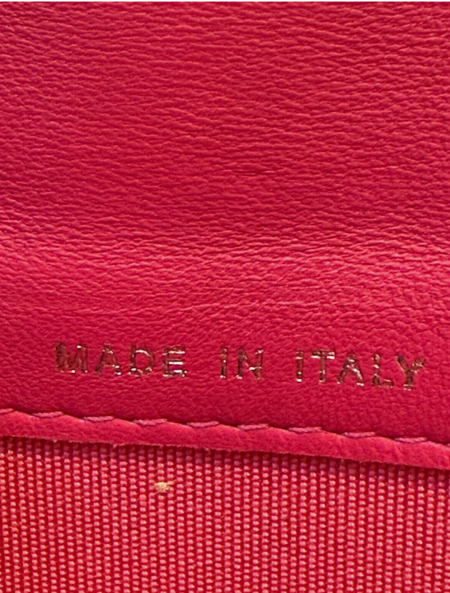 Chanel Blue Quilted Wallet Pink Interior Leather Long Flap Wallet