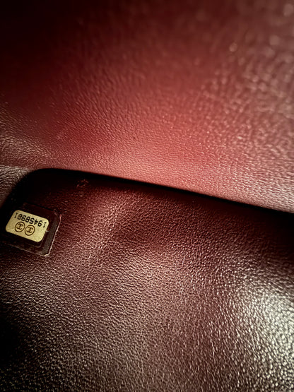 Authentic Chanel Black Quilted Caviar Leather Classic Jumbo Double Flap Bag