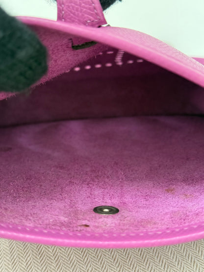 Hermes Purple Evelyn TPM Mini Shoulder Handbag with ALL Epsom Leather STRAP!