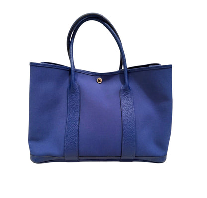 Hermes Blue Garden Party 36 Tote Bag