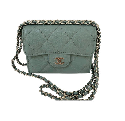 CHANEL Turquoise Lambskin Quilted Small Trendy CC Dual Handle Flap Bag