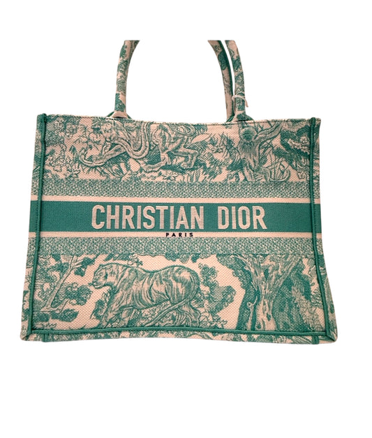 Christian Dior 2024 Medium Jade Green Dioriviera Book Tote Handbag