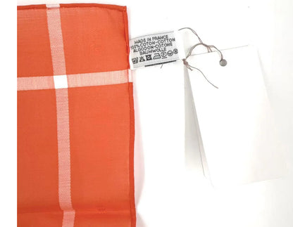 NEW NWT Hermes H Mark Orange Cotton Handkerchief Scarf