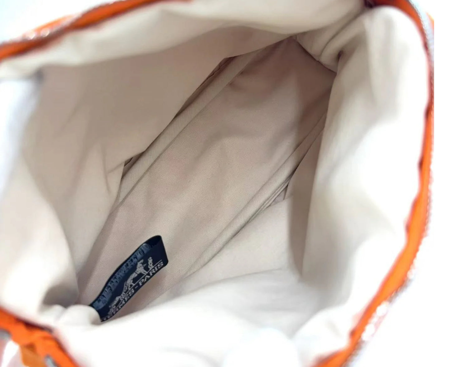 Hermès Bolide Orange Cotton Leather Pouch 20 with Silver Hardware