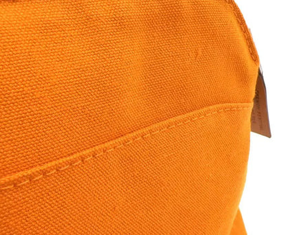 Hermès Bolide Orange Cotton Leather Pouch 20 with Silver Hardware