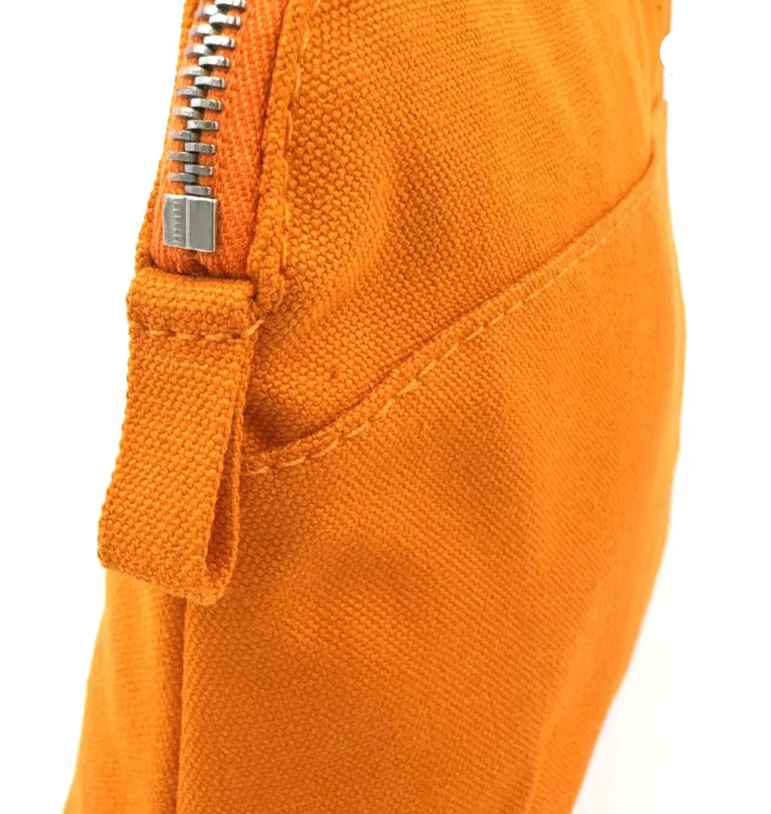 Hermès Bolide Orange Cotton Leather Pouch 20 with Silver Hardware