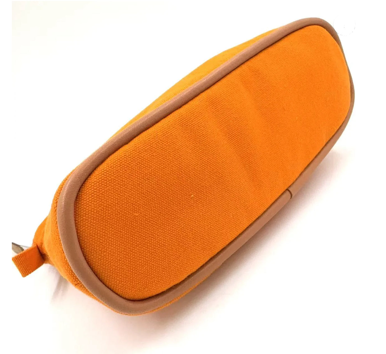 Hermès Bolide Orange Cotton Leather Pouch 20 with Silver Hardware