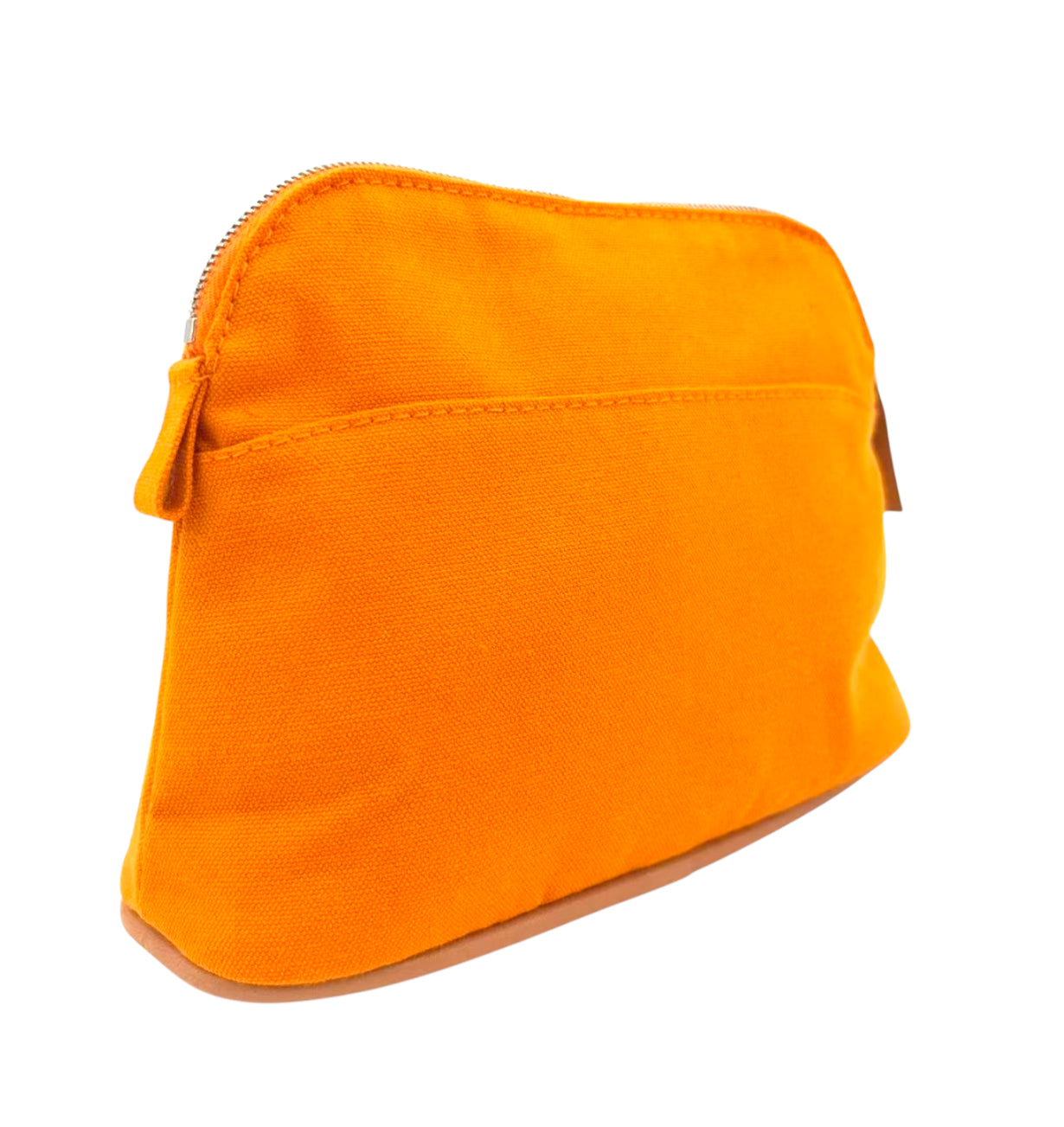 Hermès Bolide Orange Cotton Leather Pouch 20 with Silver Hardware