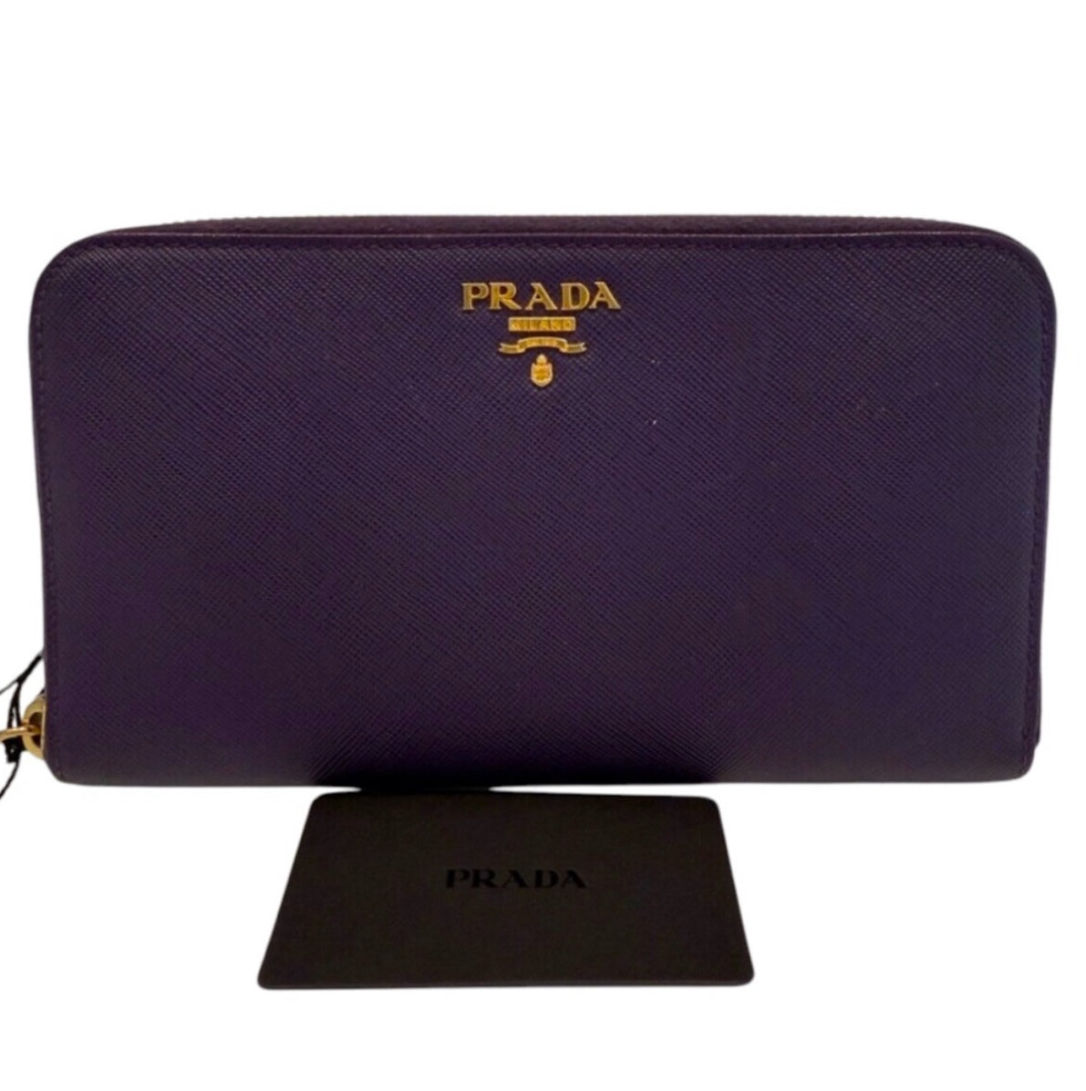 PRADA Long Zip Around Portafoglio Lampo Saffiano Leather Large Wallet